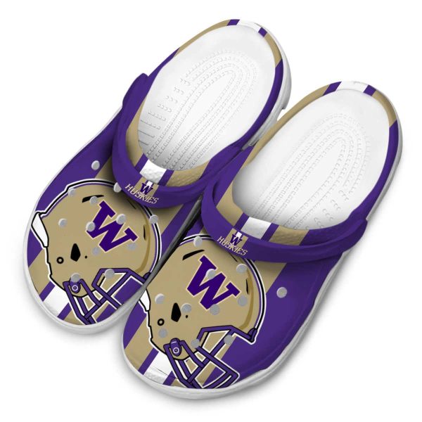 Washington Huskies Helmet Stripes Crocs Trendy
