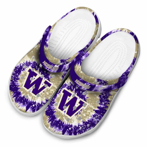 Washington Huskies Radiant Burst Effect Crocs Trendy