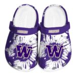 Washington Huskies Splatter Graphics Crocs Best selling