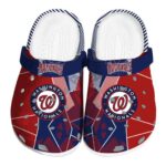 Washington Nationals Geometric Background Crocs Best selling