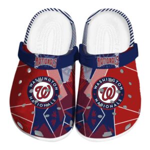 Washington Nationals Geometric Background Crocs Best selling
