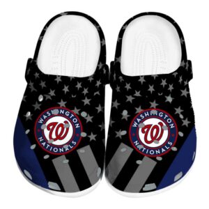 Washington Nationals Stellar Stripes Theme Crocs Best selling