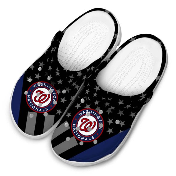 Washington Nationals Stellar Stripes Theme Crocs Trendy