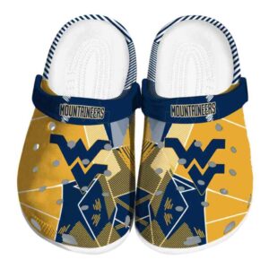 West Virginia Mountaineers Geometric Background Crocs Best selling