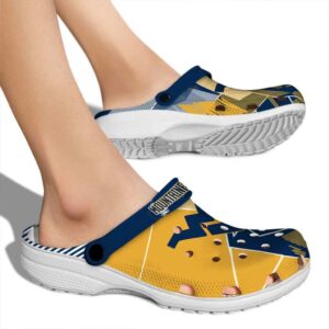 West Virginia Mountaineers Geometric Background Crocs High quality