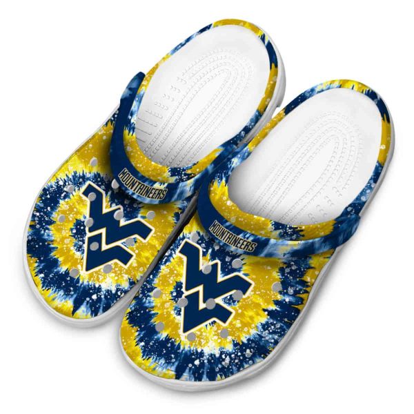 West Virginia Mountaineers Radiant Burst Effect Crocs Trendy