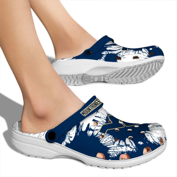 West Virginia Mountaineers Splatter Graphics Crocs High quality