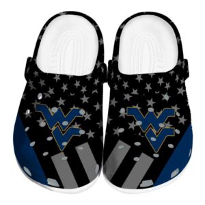 West Virginia Mountaineers Stellar Stripes Theme Crocs Best selling
