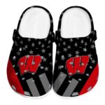 Wisconsin Badgers Stellar Stripes Theme Crocs Best selling