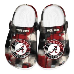 Alabama Crimson Tide Plaid Fusion Crocs Fashion forward