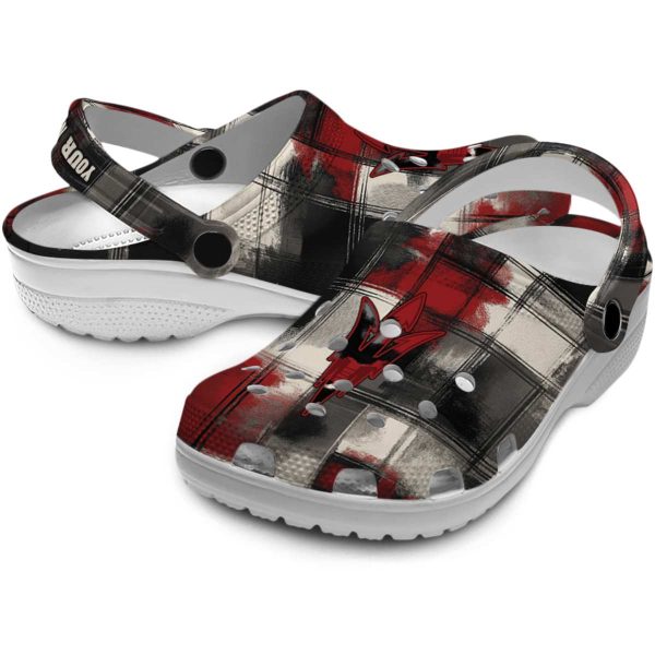 Arizona State Sun Devils Plaid Fusion Crocs Premium grade