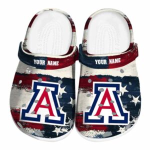Arizona Wildcats Patriotic Stripes Crocs Fashion forward