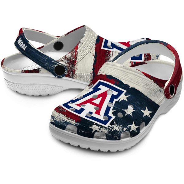 Arizona Wildcats Patriotic Stripes Crocs Premium grade