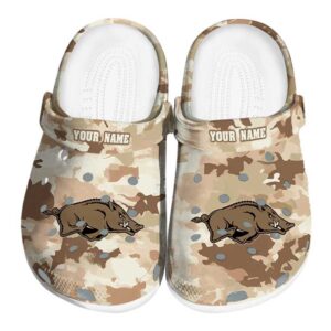 Arkansas Razorbacks Desert Camo Crocs Fashion forward