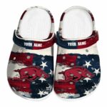 Arkansas Razorbacks Patriotic Stripes Crocs Fashion forward
