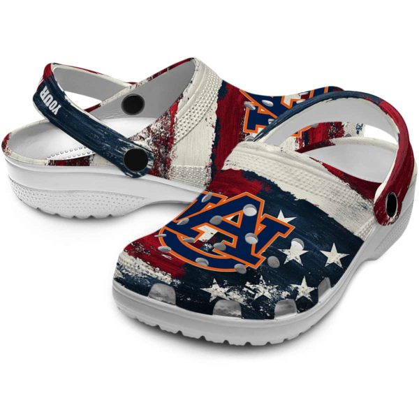 Auburn Tigers Patriotic Stripes Crocs Premium grade