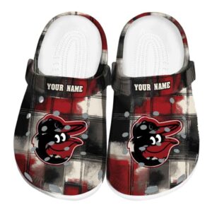 Baltimore Orioles Plaid Fusion Crocs Fashion forward