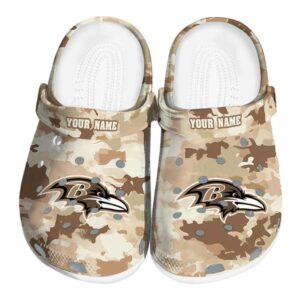 Baltimore Ravens Desert Camo Crocs Fashion forward