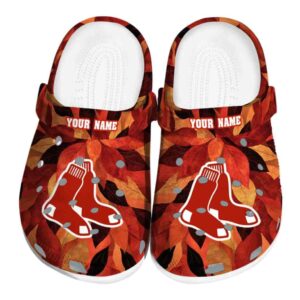 Boston Red Sox Autumn Leaves Crocs Fashion forward