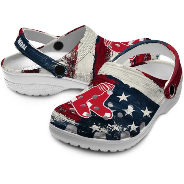 Boston Red Sox Patriotic Stripes Crocs Premium grade