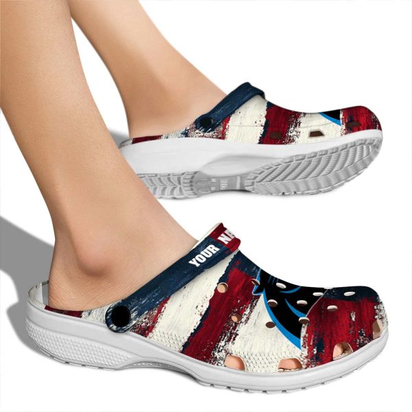 Carolina Panthers Patriotic Stripes Crocs New Arrival