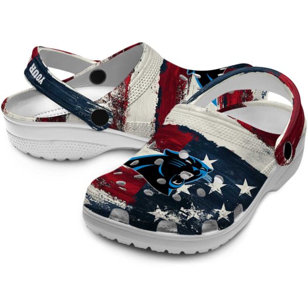 Carolina Panthers Patriotic Stripes Crocs Premium grade