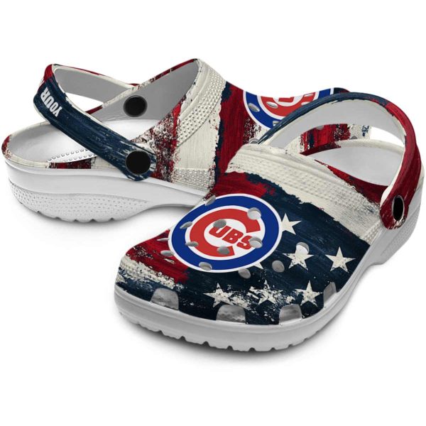 Chicago Cubs Patriotic Stripes Crocs Premium grade