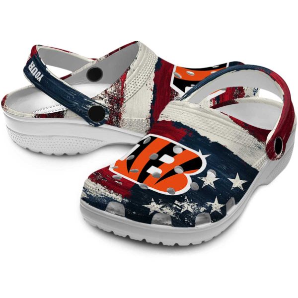 Cincinnati Bengals Patriotic Stripes Crocs Premium grade