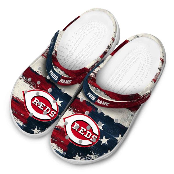 Cincinnati Reds Patriotic Stripes Crocs Top rated