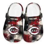 Cincinnati Reds Plaid Fusion Crocs Fashion forward