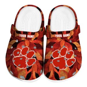 Clemson Tigers Autumn Leaves Crocs Fashion forward