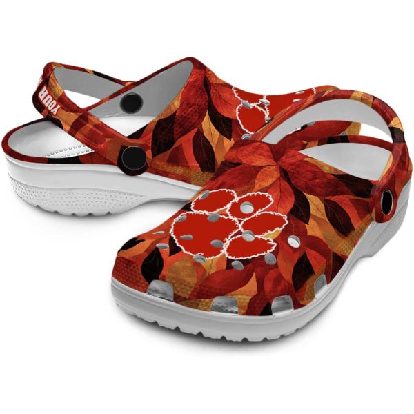Clemson Tigers Autumn Leaves Crocs Premium grade