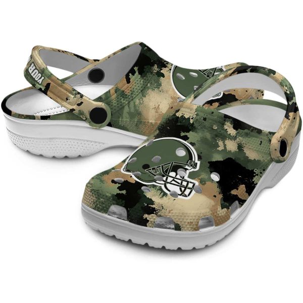 Cleveland Browns Camouflage Craze Crocs Premium grade