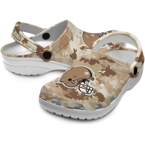 Cleveland Browns Desert Camo Crocs Premium grade