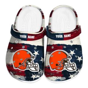Cleveland Browns Patriotic Stripes Crocs Fashion forward