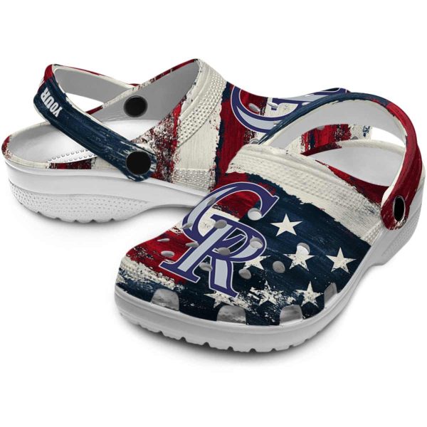Colorado Rockies Patriotic Stripes Crocs Premium grade