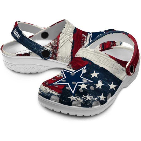 Dallas Cowboys Patriotic Stripes Crocs Premium grade