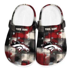 Denver Broncos Plaid Fusion Crocs Fashion forward