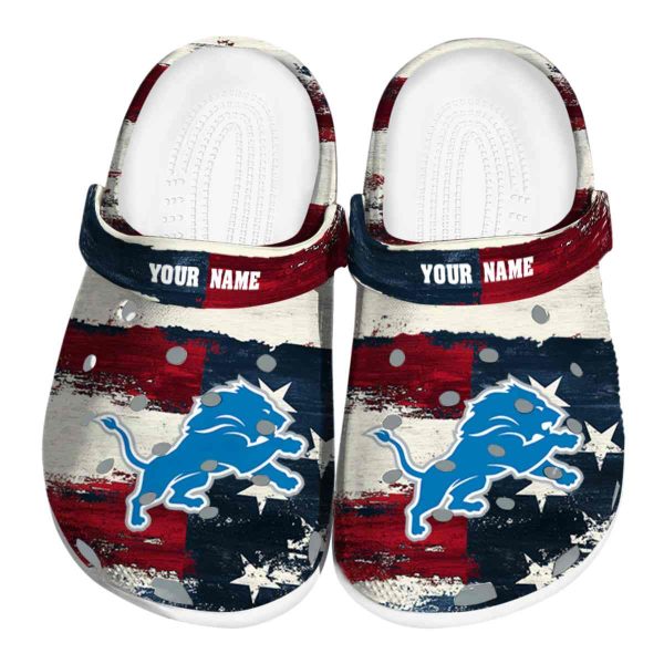 Detroit Lions Patriotic Stripes Crocs Fashion forward