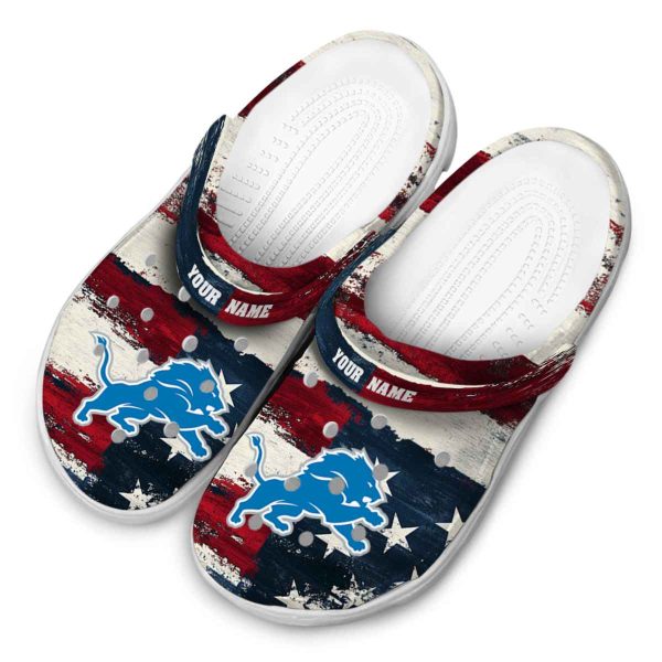 Detroit Lions Patriotic Stripes Crocs Top rated