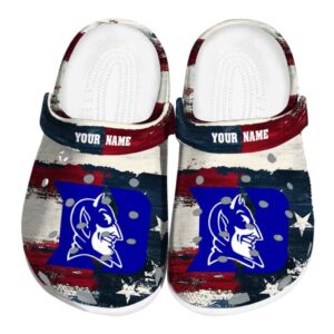 Duke Blue Devils Patriotic Stripes Crocs Fashion forward