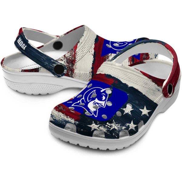 Duke Blue Devils Patriotic Stripes Crocs Premium grade
