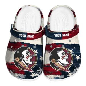 Florida State Seminoles Patriotic Stripes Crocs Fashion forward