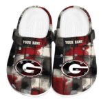 Georgia Bulldogs Plaid Fusion Crocs Fashion forward