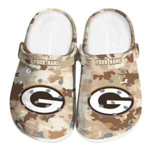 Green Bay Packers Desert Camo Crocs Fashion forward