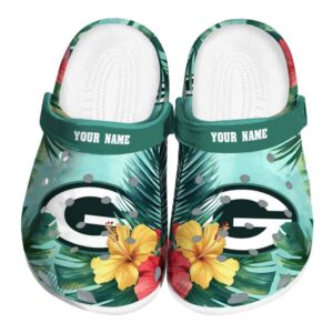 Green Bay Packers Tropical Vibes Crocs Fashion forward