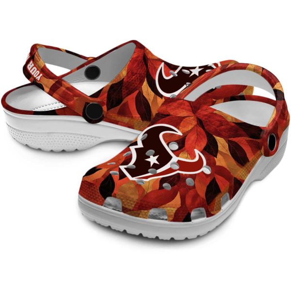 Houston Texans Autumn Leaves Crocs Premium grade