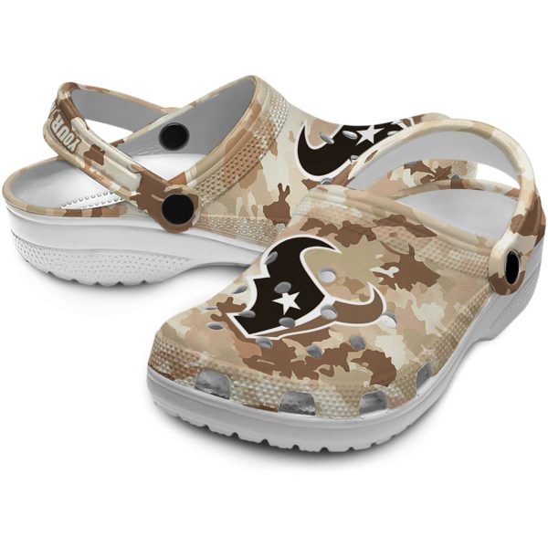 Houston Texans Desert Camo Crocs Premium grade