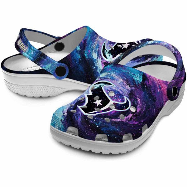 Houston Texans Galaxy Swirl Crocs Premium grade