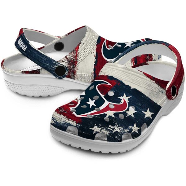 Houston Texans Patriotic Stripes Crocs Premium grade